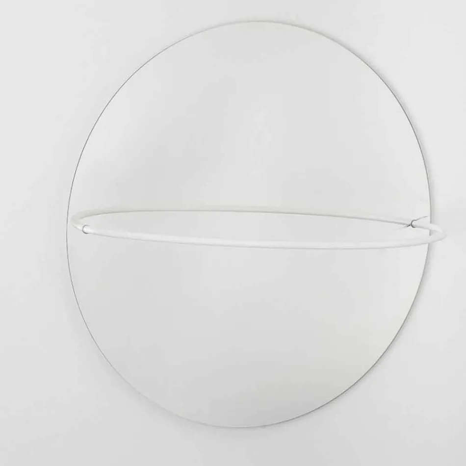 Specchio da Parete con Appendiabiti in Acciaio Moderno Made in Italy - Chioccia Viadurini