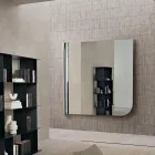 Specchio da Parete con Onda a Lato Made in Italy - Beniamina Viadurini