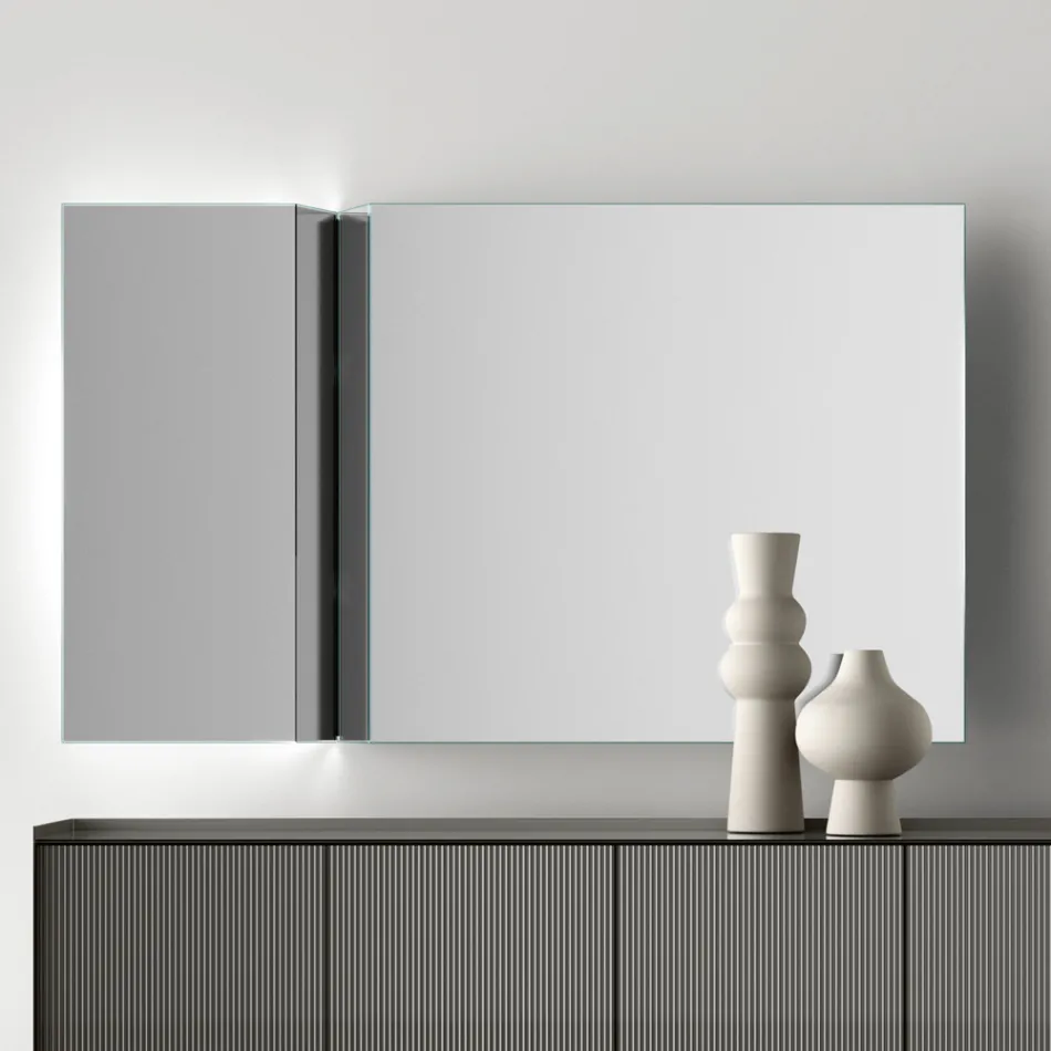 Specchio da Parete con Taglio Laterale a V Made in Italy - Spirit Viadurini