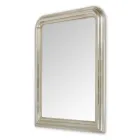 Specchio da Parete in Legno Finitura Foglia Argento Made in Italy - Navona Viadurini