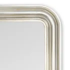 Specchio da Parete in Legno Finitura Foglia Argento Made in Italy - Navona Viadurini