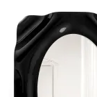 Specchio da Parete in Plexiglass Nero Drappeggiato Made in Italy - Maelia Viadurini