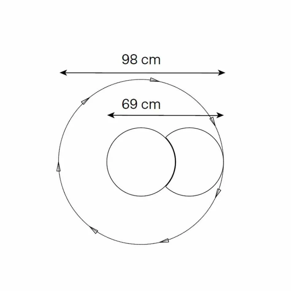 Specchio da Parete Rotondo con Satellite che Ruota a 360° Made in Italy – Shaki Viadurini