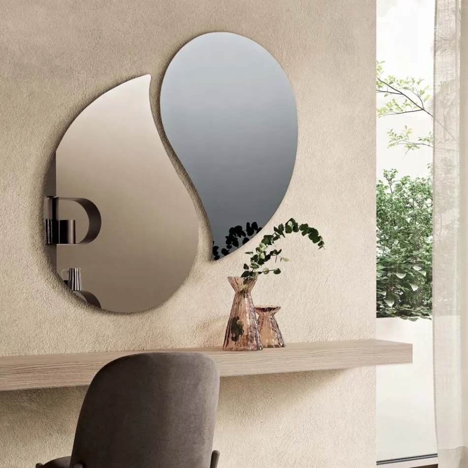Specchio da Parete Sagomato a Forma di Goccia Made in Italy - Aurelia Viadurini