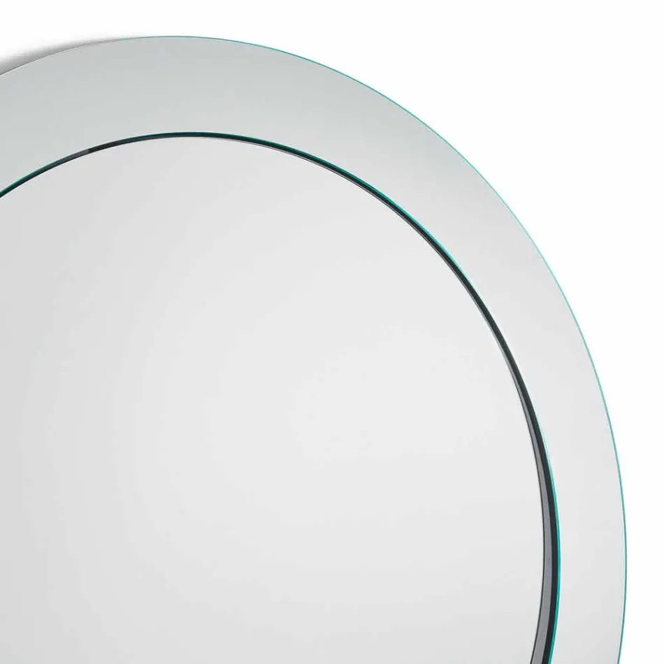 Specchio da Terra Rotondo Moderna con Cornice Inclinata Made in Italy – Salamina Viadurini