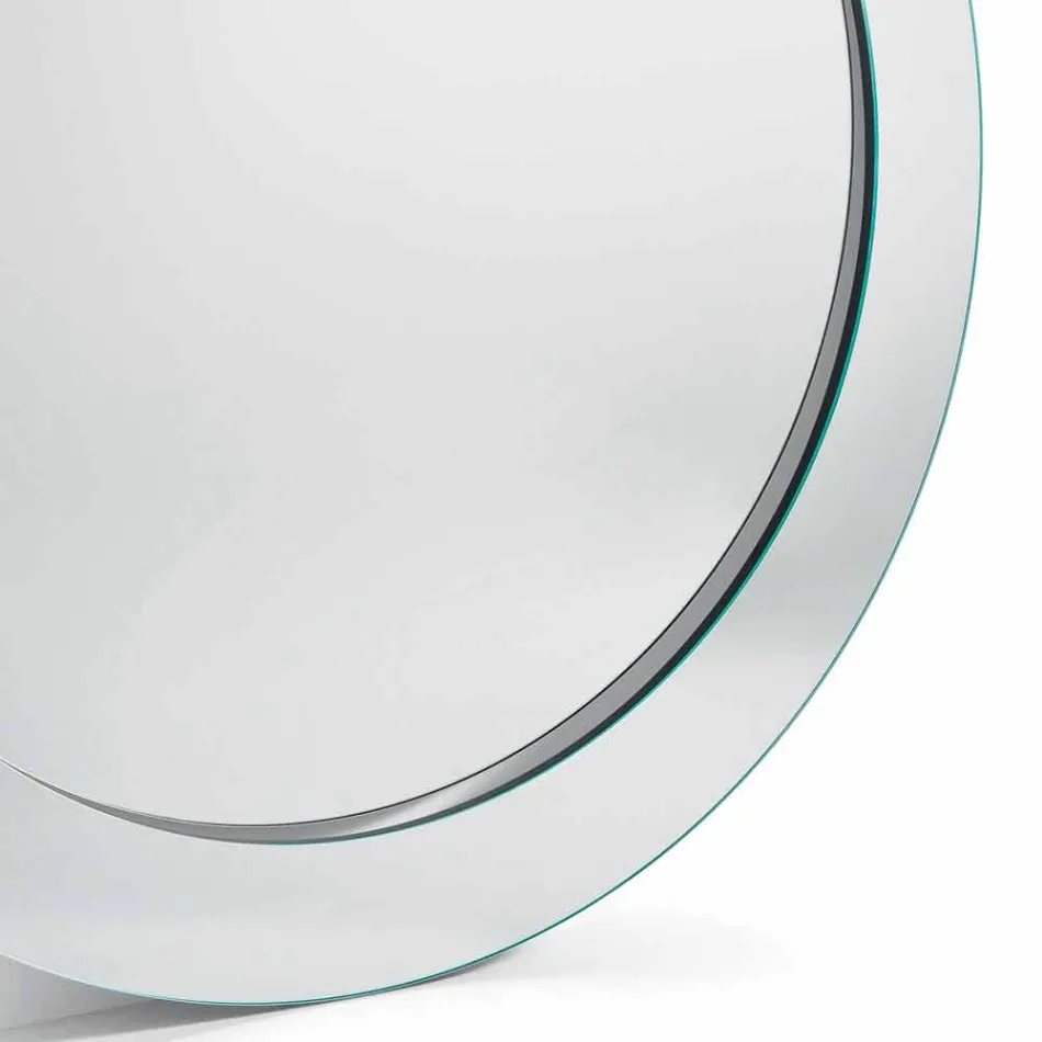 Specchio da Terra Rotondo Moderna con Cornice Inclinata Made in Italy – Salamina Viadurini