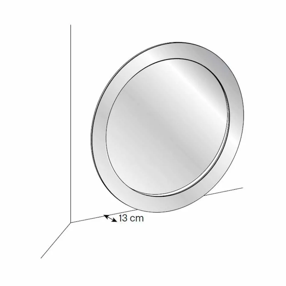 Specchio da Terra Rotondo Moderna con Cornice Inclinata Made in Italy – Salamina Viadurini