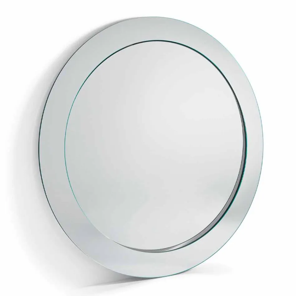 Specchio da Terra Rotondo Moderna con Cornice Inclinata Made in Italy – Salamina Viadurini