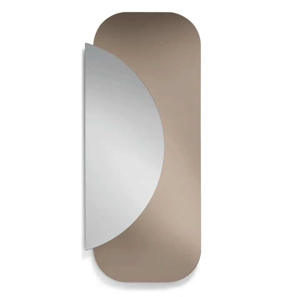 Specchio Formato da 2 Lastre Sagomate Sovreapposte Made in Italy - Adelaide Viadurini