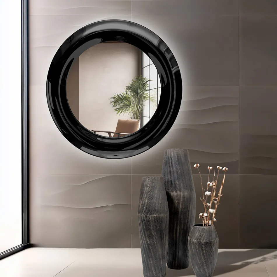 Specchio in Cristallo Curvato con Luce Led Retroilluminate - Excelsior Viadurini