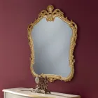 Specchio in Legno con Cornice Traforata Sagomata Made in Italy - Amazzone Viadurini