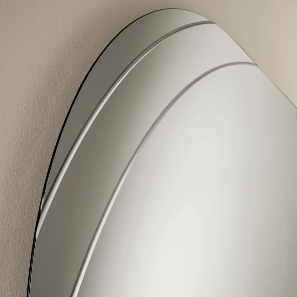 Specchio in Vetro con Incisioni in Due Misure e Colori Made in Italy - Vela Viadurini