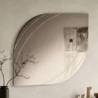 Specchio in Vetro con Incisioni in Due Misure e Colori Made in Italy - Vela Viadurini