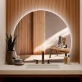 Specchio Retroilluminato con Stripe Led a Luce Continua sulla Parete - Excelsior
