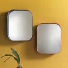 Specchio Rettangolare Arrotondato, Cornice in Metallo Made in Italy - Alexandra Viadurini