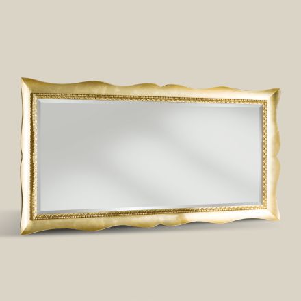 Specchio Rettangolare con Cornice Sagomata Classica Made in Italy - Lara Viadurini