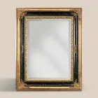 Specchio Rettangolare in Legno Foglia Oro e Nero Made in Italy - Sophie Viadurini