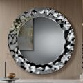 Specchio Rotondo con Cornice in Vetro Mosso Made in Italy - Adelma