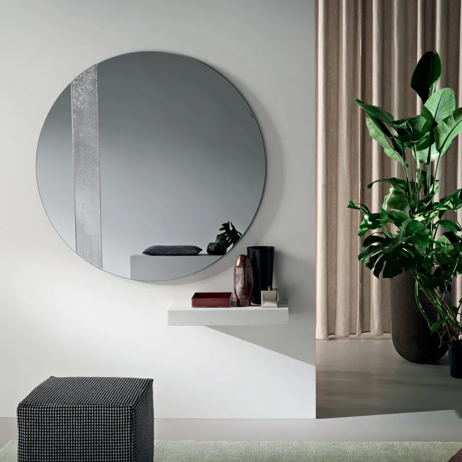 Specchio Rotondo con Inserto a Rete Made in Italy - Brigitta Viadurini