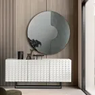 Specchio Rotondo da Parete con Inserto a Rete Made in Italy - Annabella Viadurini
