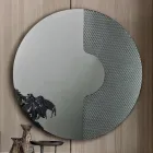 Specchio Rotondo da Parete con Inserto a Rete Made in Italy - Annabella Viadurini