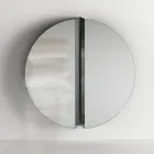 Specchio Rotondo da Parete con Taglio Centrale a V che Separa i Pannelli - Spirit Viadurini