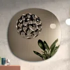 Specchio Sagomato Con Inserto in Vetro Mosso Made in Italy - Adalberta Viadurini