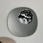 Specchio Sagomato Con Inserto in Vetro Mosso Made in Italy - Adalberta Viadurini