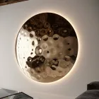 Specchio Tondo da Parete in Vetro Martellato di Design Made in Italy - Clea Viadurini