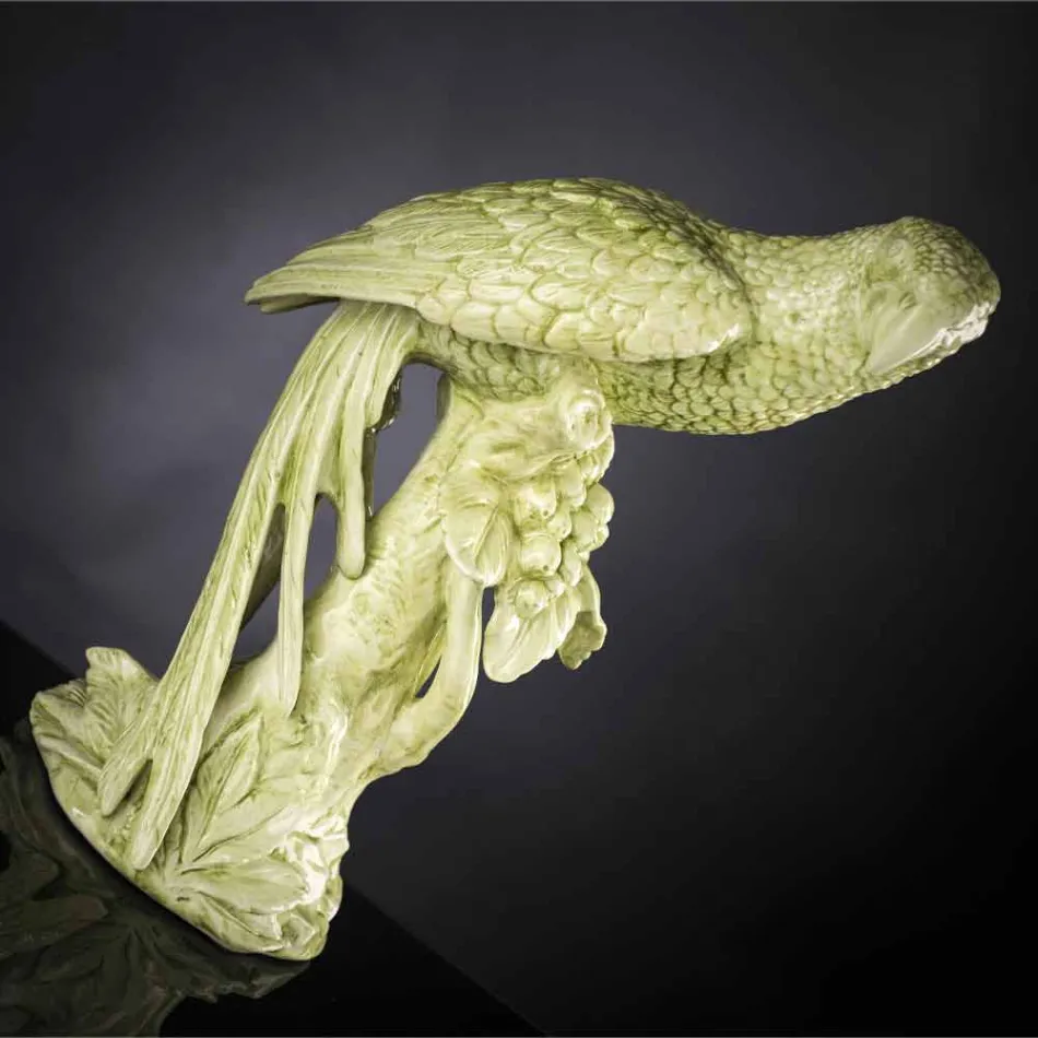 Statuina Artigianale a Forma di Pappagallo in Ceramica Made in Italy - Pagallo Viadurini