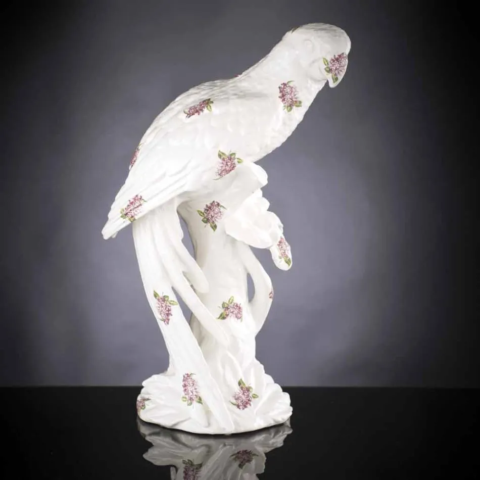 Statuina Artigianale a Forma di Pappagallo in Ceramica Made in Italy - Pagallo Viadurini
