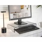 Supporto per Monitor in Plexiglass Trasparente o Fumè Design Italiano - Nerd Viadurini