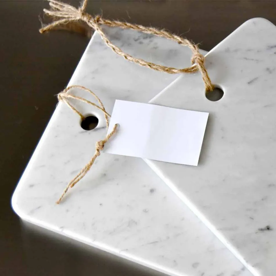 Tagliere in Marmo Bianco di Carrarra di Design Made in Italy - Masha Viadurini