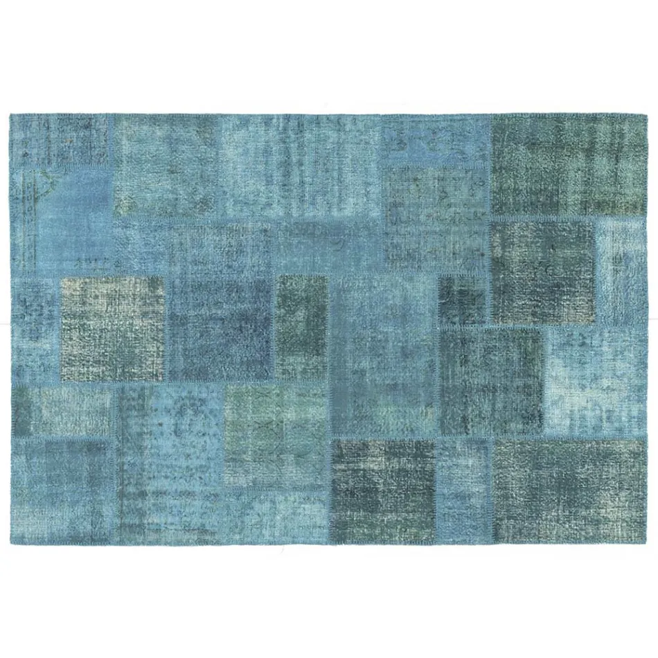 Tappeto Salotto Artigianale in Patchwork Annodato a Mano in Turchia - Raimund Viadurini
