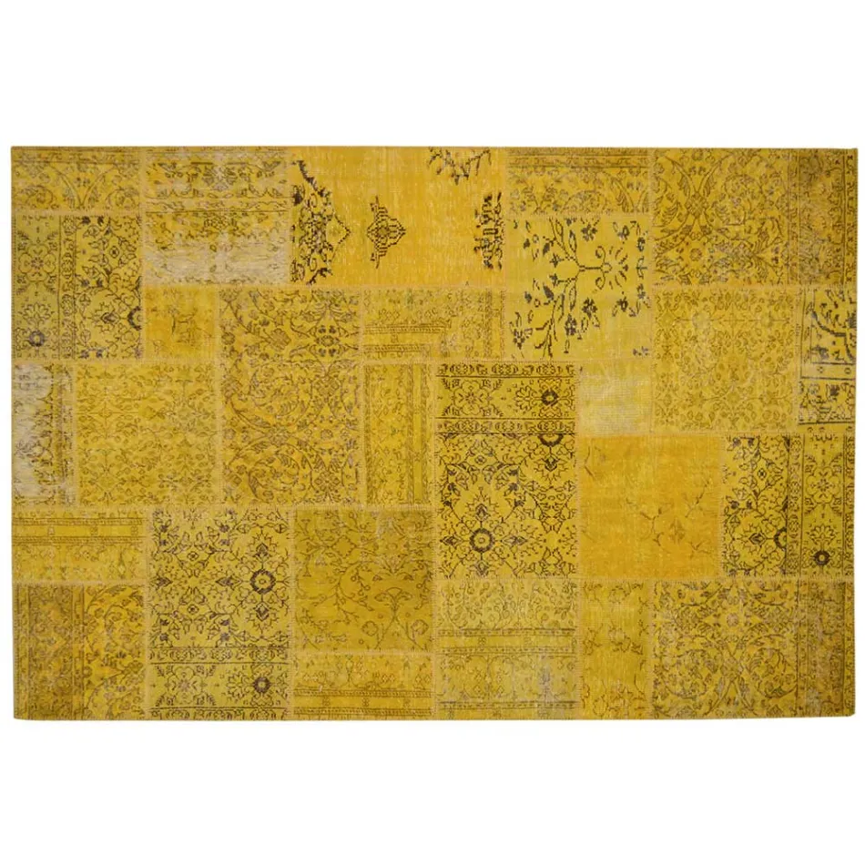 Tappeto Salotto Artigianale in Patchwork Annodato a Mano in Turchia - Raimund Viadurini
