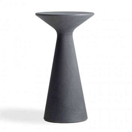 Tavolino Alto da Esterno in Polietilene con Piano Tondo Made in Italy - Desmond Viadurini