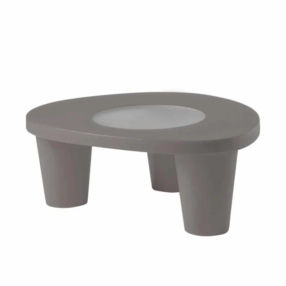 Tavolino basso Slide Low Lita Table polietilene e vetro made in Italy Viadurini
