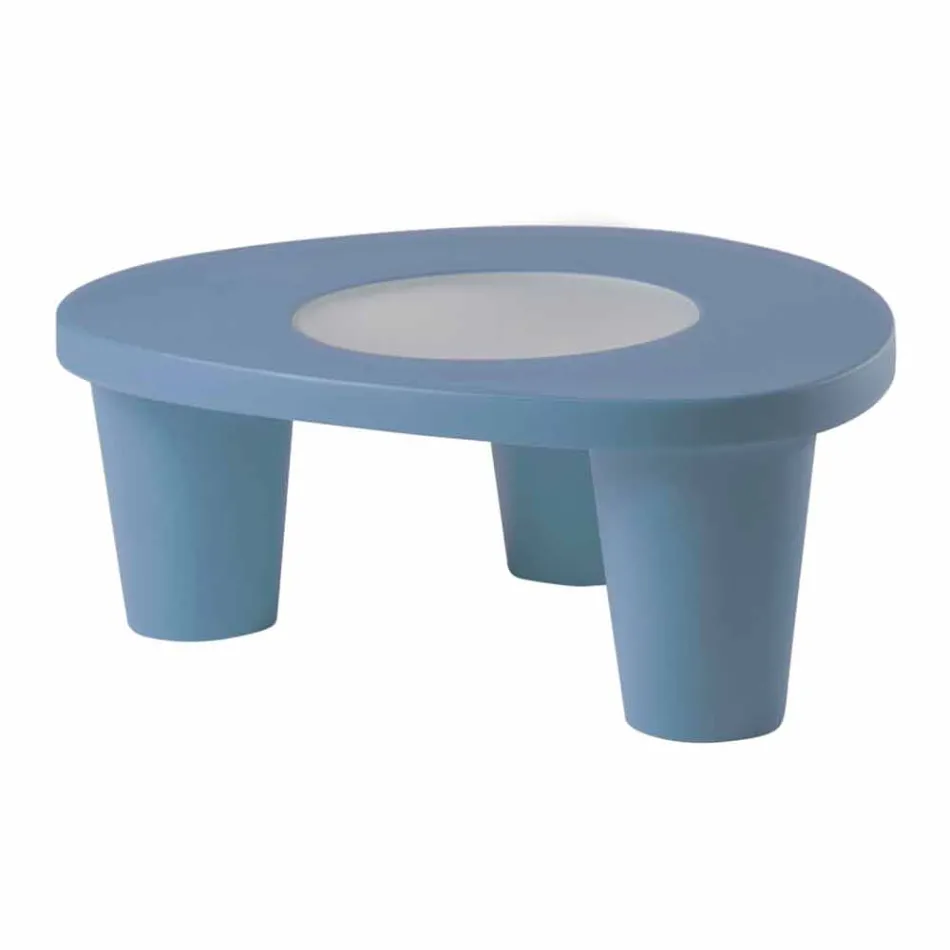 Tavolino basso Slide Low Lita Table polietilene e vetro made in Italy Viadurini