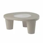 Tavolino basso Slide Low Lita Table polietilene e vetro made in Italy Viadurini