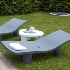 Tavolino basso Slide Low Lita Table polietilene e vetro made in Italy Viadurini