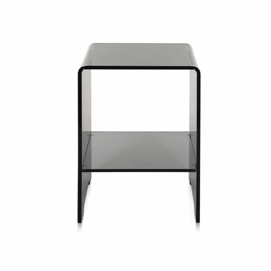 Tavolino / comodino fumé trasparente design moderno Mimi,made in Italy Viadurini