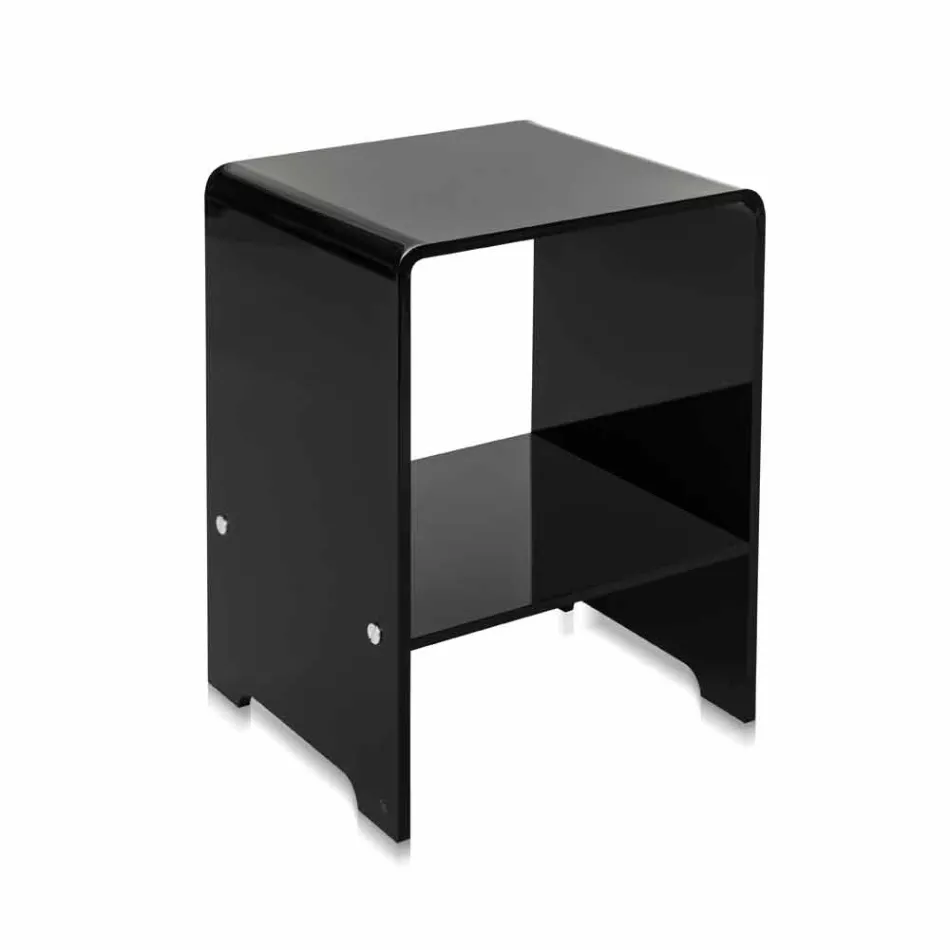 Tavolino / comodino nero design moderno Mimi, made in Italy Viadurini