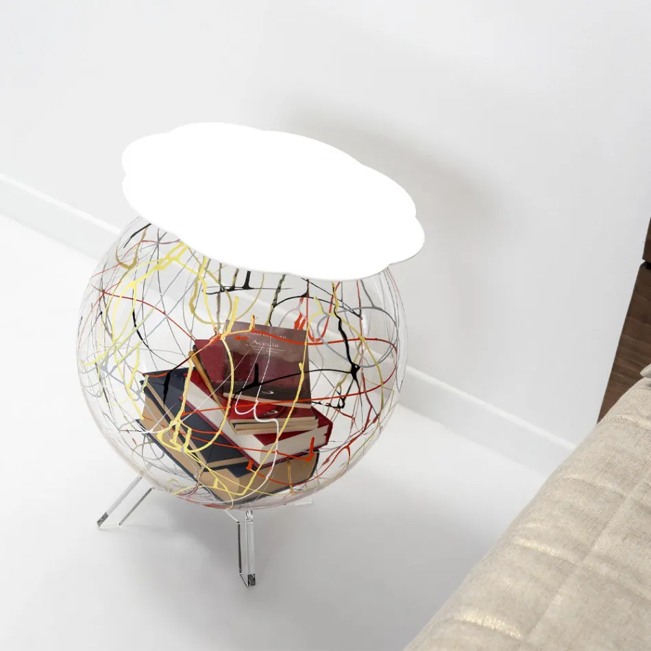 Tavolino Comodino Versatile in Plexiglass Colorato Riciclabile - Paolone Viadurini