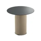 Tavolino con Base in Metallo e Piano Ø45 cm in Specchio o Vetro - Flaminia Viadurini