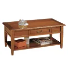 Tavolino con Cassetto e Ripiano in Legno Patinato Made in Italy - Tuoni Viadurini