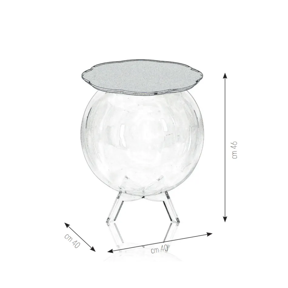 Tavolino Contenitore Multiuso in Plexiglass Trasparente Made in Italy - Scar Viadurini
