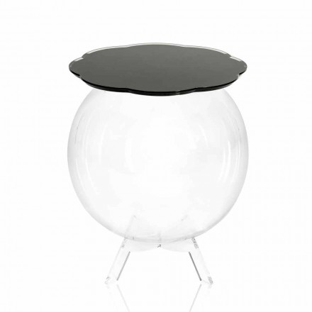 Tavolino / contenitore tondo nero Biffy,design moderno made in Italy Viadurini