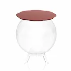 Tavolino / contenitore tondo rosso Biffy,design moderno made in Italy Viadurini