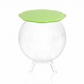 Tavolino / contenitore tondo verde Biffy,design moderno made in Italy