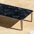 Tavolino da Caffè da Giardino in Alluminio e Piano in Gres 7 Finiture - Filomena Viadurini